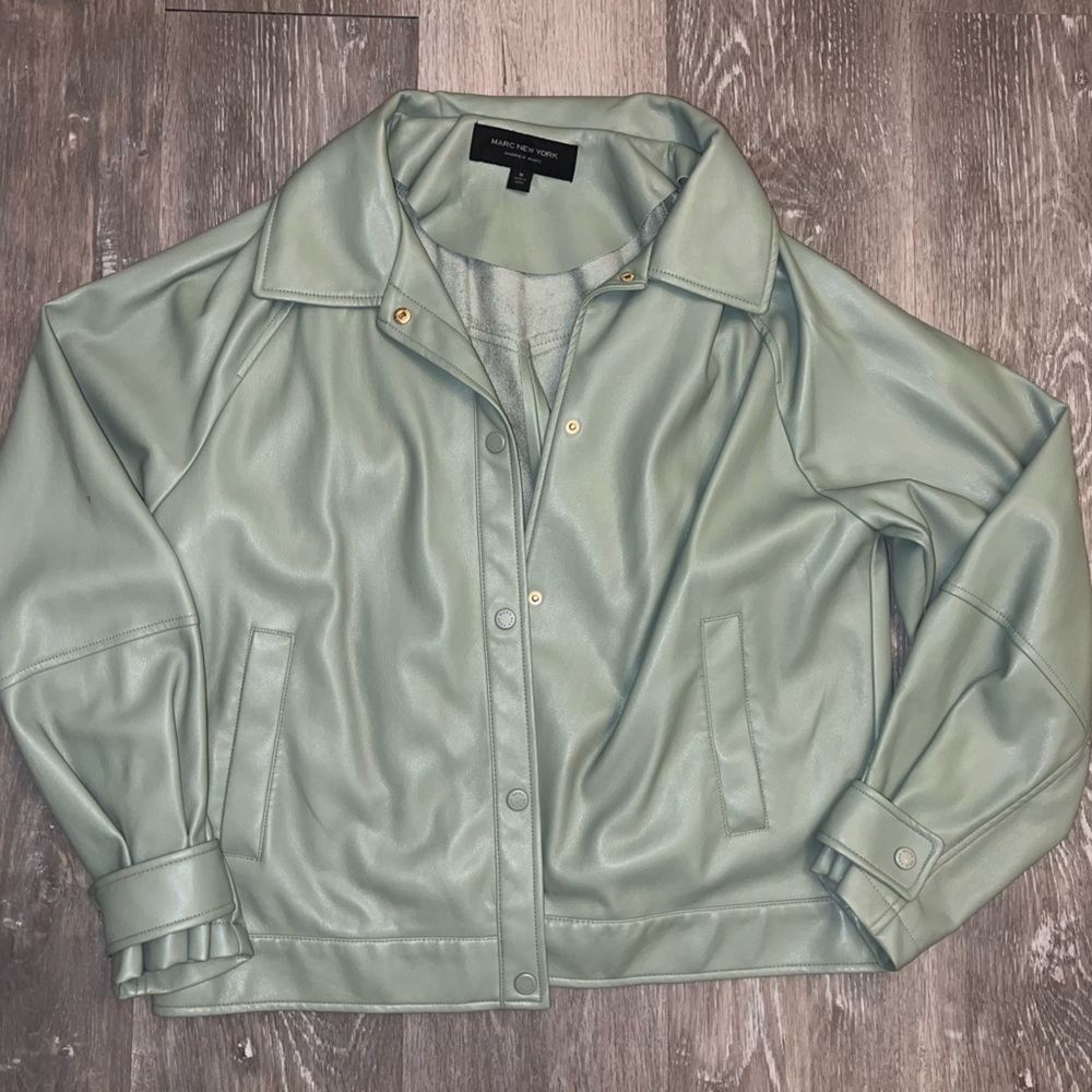 Marc New York Light Green Faux Leather Jacket
